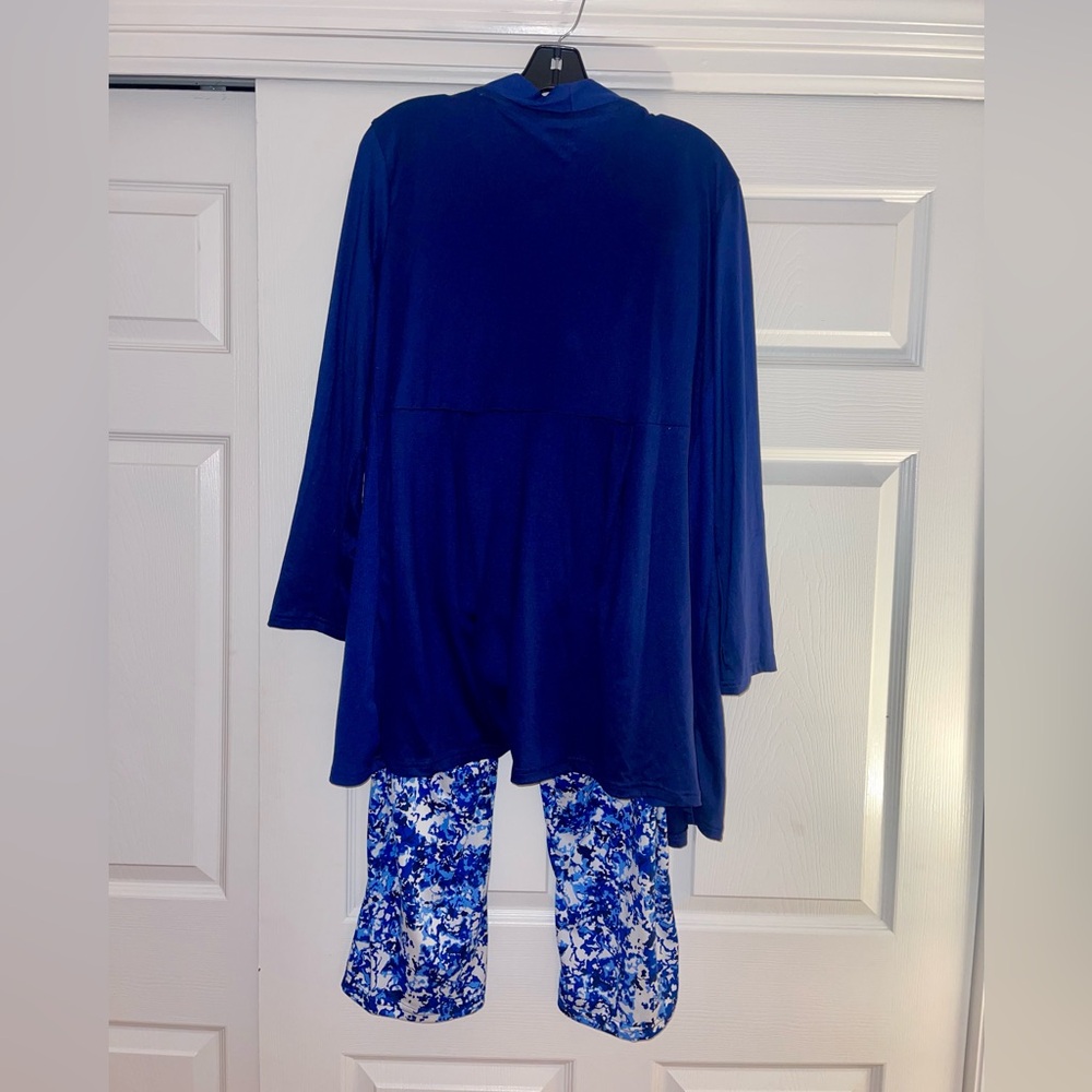 Muk Luks Cloud Knit 3-Piece Set Navy Marble Blur Large - Picture 3 of 9